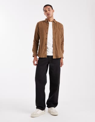 Only & Sons Cord Shirt In Brown