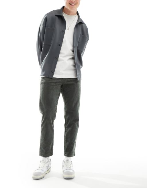 Only & Sons – Cordhose in verwaschenem Grau mit verkürztem Schnitt