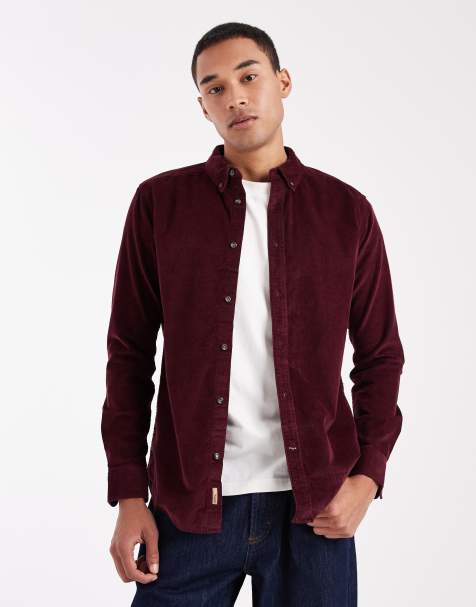 ONLY & SONS - Corduroy overhemd in bordeauxrood - view 1
