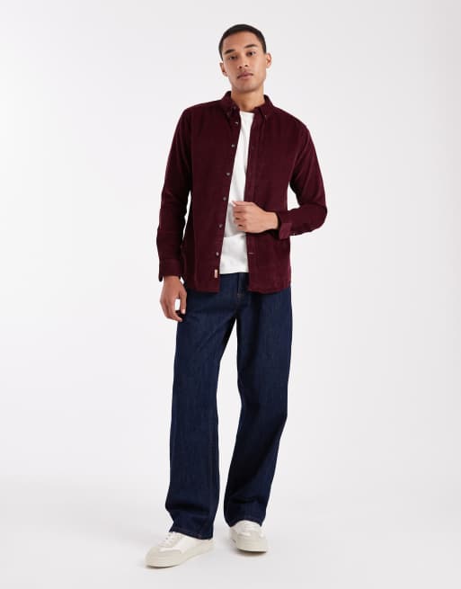 ONLY & SONS - Corduroy overhemd in bordeauxrood, 2 van 5