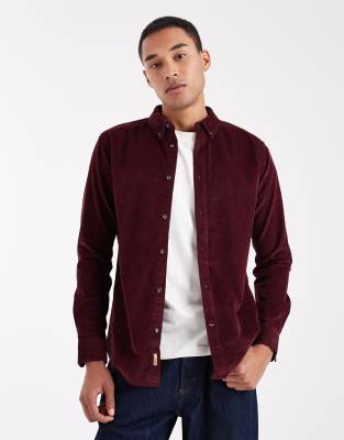 Only & Sons Corduroy Shirt In Red