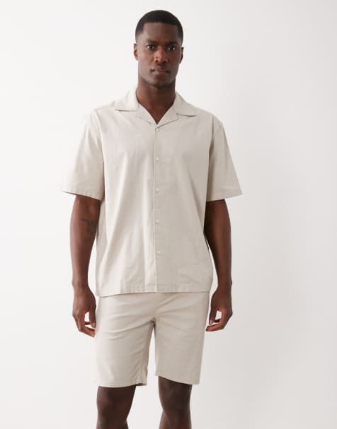 ONLY & SONS cotton rich shorts in beige (part of a set) - view 1