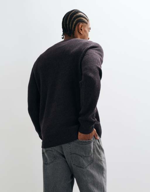 ONLY & SONS crew neck jumper in brown, 5 of 5