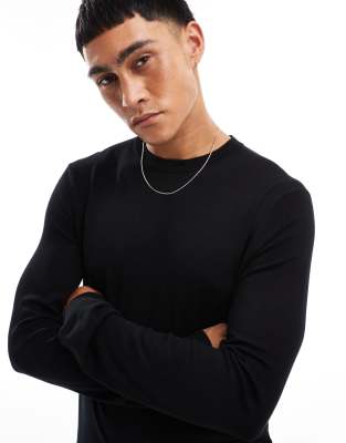 crew neck sweater in black