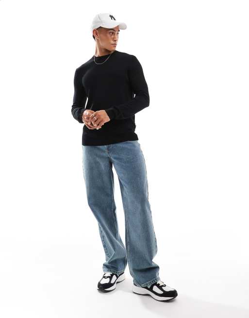 Only & Sons crew neck sweater in black, 3 of 4