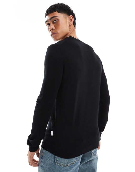 Only & Sons crew neck sweater in black, 4 of 4