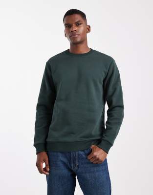 Only & Sons Crew Neck Sweatshirt In Green