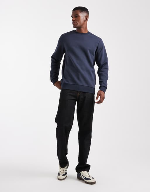 ONLY & SONS crew neck sweatshirt in dark navy, 2 of 5