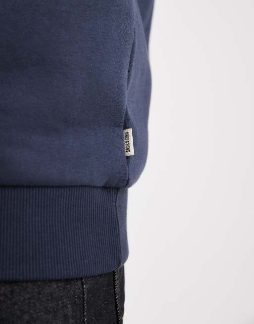 ONLY & SONS crew neck sweatshirt in dark navy, 5 of 5