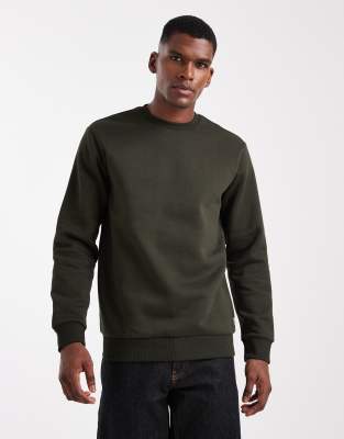Only & Sons Crew Neck Sweatshirt In Green