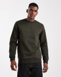 [ONLY & SONS] ONLY & SONS crew neck sweatshirt in khaki-Green 2XL Rosin