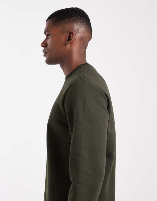 ONLY & SONS crew neck sweatshirt in khaki