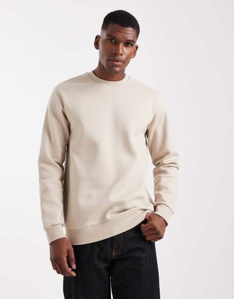 ONLY & SONS crew neck sweatshirt in stone - view 1