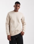 [ONLY & SONS] ONLY & SONS crew neck sweatshirt in stone-White XS Silver Lining