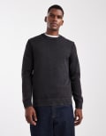 [ONLY & SONS] ONLY & SONS crew neck washed knit jumper in black 2XL Jet Black