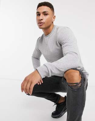 Only & Sons crewneck sweatshirt in gray