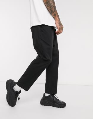 Only & Sons cropped chinos in black Black