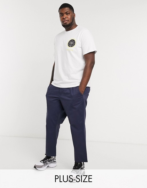Only & Sons Plus cropped chinos in navy