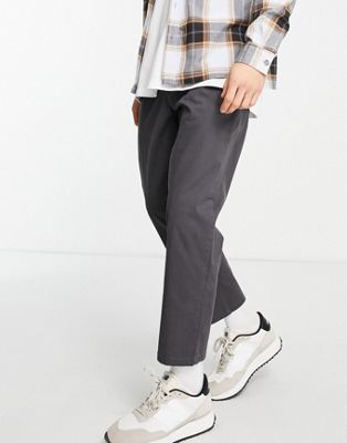 Only & Sons cropped slim fit chinos in grey