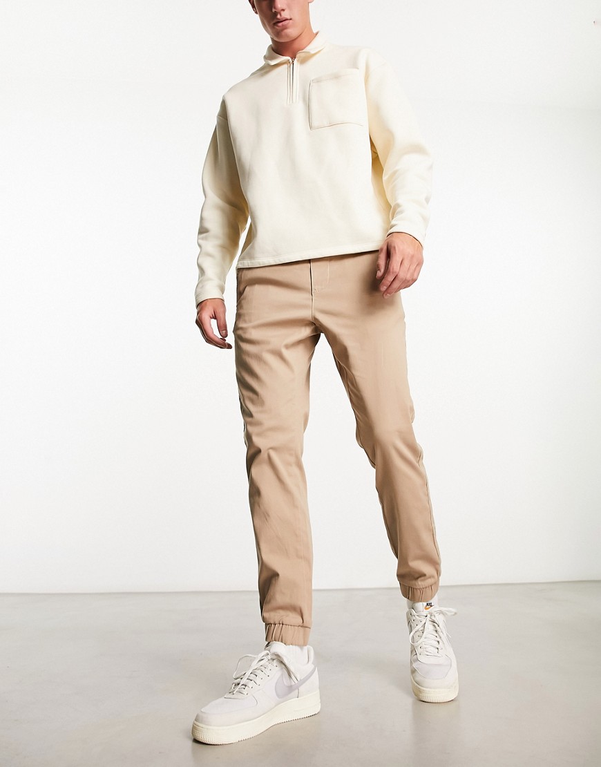 ONLY & SONS cuffed chino in beige-Neutral