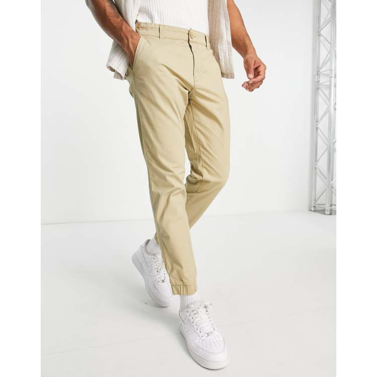 Only & Sons cuffed chinos in beige | ASOS