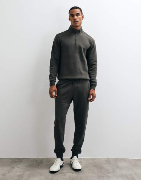 ONLY & SONS cuffed sweatpants set in deep gray - view 1