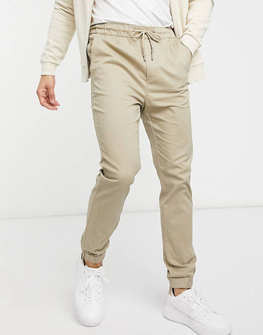 Only & Sons cuffed trouser in beige