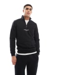 [ONLY & SONS] ONLY & SONS curated high neck 1/4 zip sweater in black XL Black