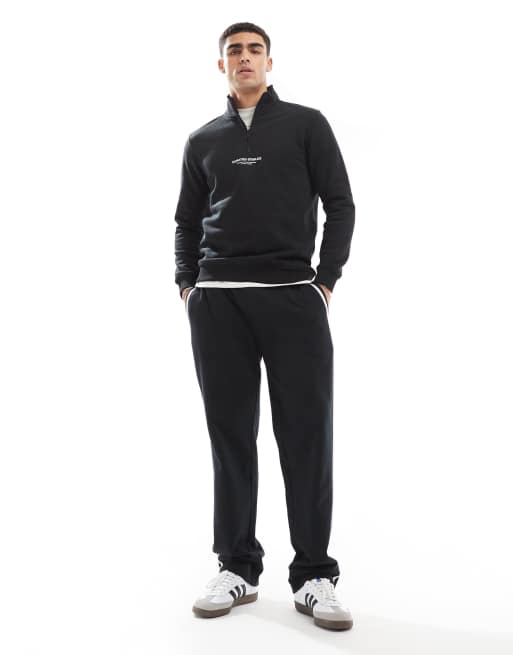 ONLY & SONS – Curated – Hochgeschlossenes Sweatshirt in Schwarz mit kurzem Reißverschluss, 3 von 4