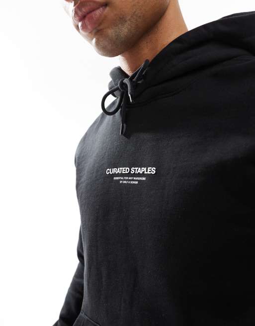Only & Sons – Curated – Kapuzenpullover in Schwarz, 2 von 4