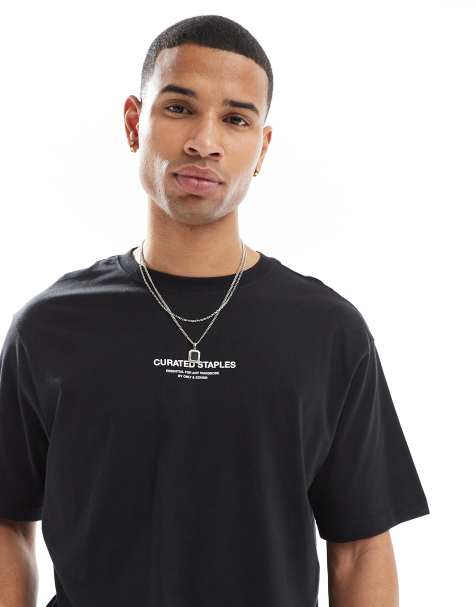 Only & Sons - Curated - Sort T-shirt i afslappet pasform - view 1