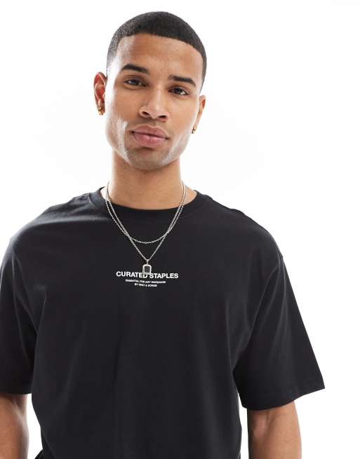 ONLY & SONS - Curated - T-shirt taglio comodo nera