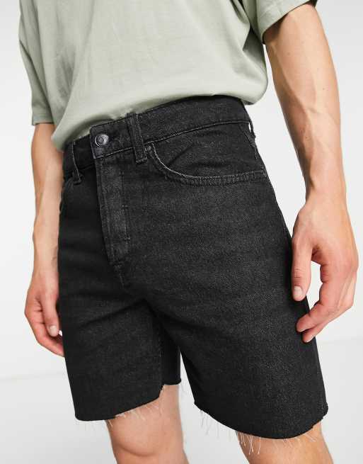 Black cut off jean shorts sale