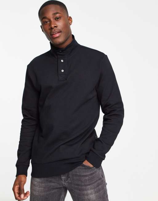 Only & Sons – Czarna bluza z golfem na zatrzaski – Część zestawu