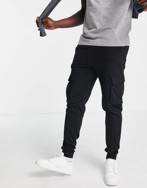 Only & Sons – Czarne joggersy w stylu bojówek