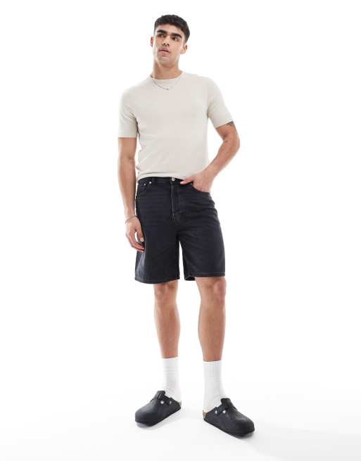 Only & Sons – Czarne sprane szorty jeansowe o luźnym kroju, 5 z 5