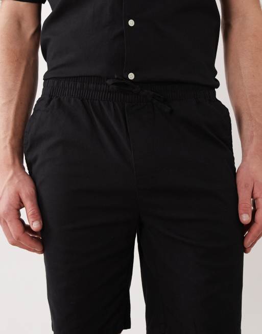 Only & Sons – Czarne szorty z imitacji lnu, część zestawu, 4 z 5