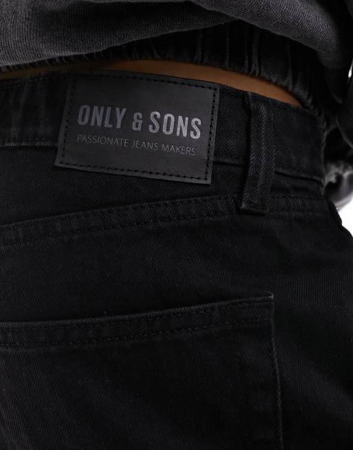 Only & Sons – Czarne sztywne jeansy o luźnym kroju, 2 z 5