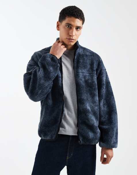 Only & Sons – Czarno-niebieska bluza polarowa we wzór moro - view 1