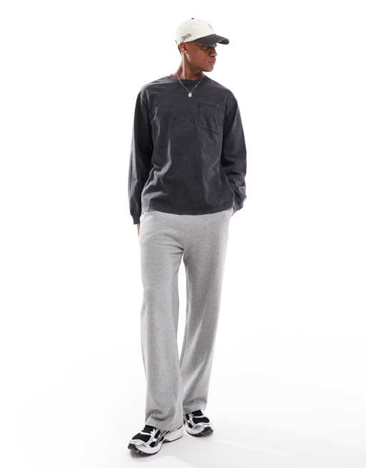 ONLY & SONS – Czarny sprany T-shirt oversize z długim rękawem, 2 z 4
