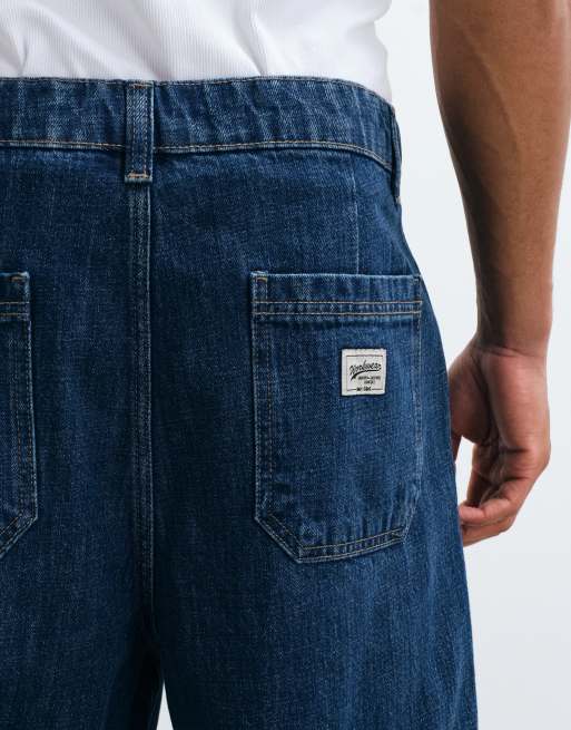 ONLY & SONS Dani baggy fit jeans in dark blue denim, 4 of 5