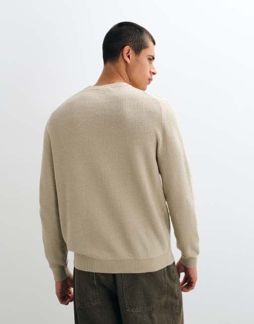 ONLY & SONS de corte estándar, cuello redondo y punto texturizado en tono neutro, 5 de 5