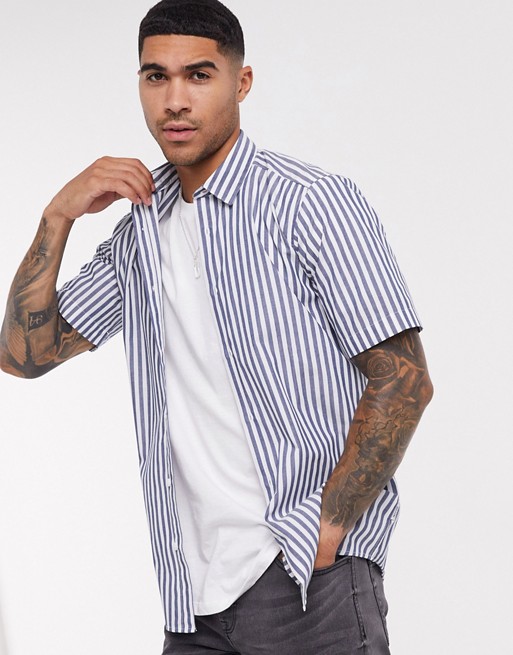 Only & Sons deck stripe shirt with short sleeve