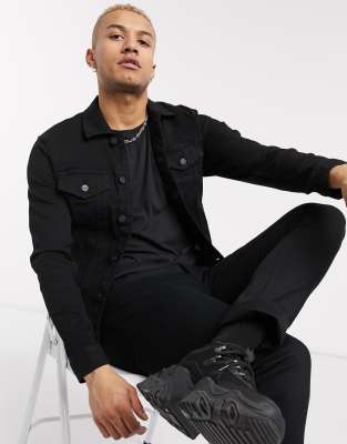 only and sons black denim jacket