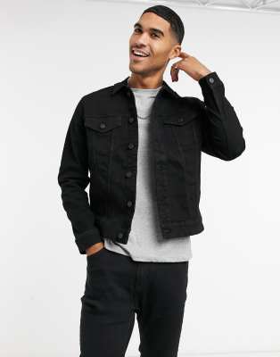 only and sons black denim jacket