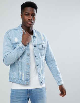 Only & Sons Denim Jacket With Bleaching And Distress | ASOS