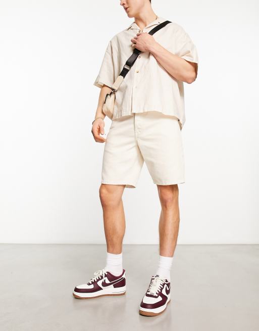 Only & Sons - Denim short met losse pasvorm in ecru
