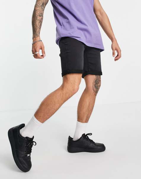 Only & Sons denim shorts in black - view 1