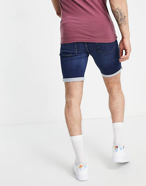 Shorts Only & Sons denim shorts in dark blue 