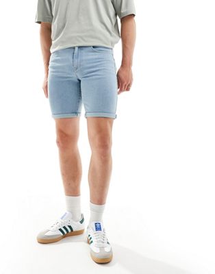 denim shorts in light blue